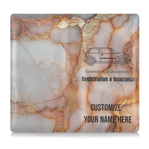 Individuelle Premium-Leder-Auto-Registrierungs- und Versicherungshalter, personalisierbar, für Männer und Frauen, perfekte Auto-Essentials Geldbörse für wichtige Dokumente, Führerschein, Karten von Caihoyu