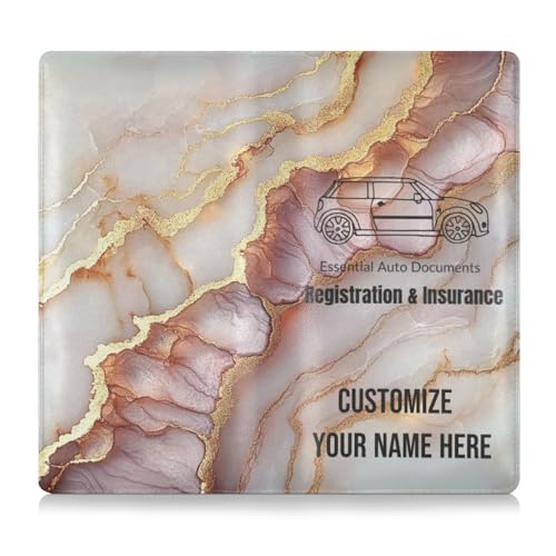 Individuelle Premium-Leder-Auto-Registrierungs- und Versicherungshalter, personalisierbar, für Männer und Frauen, perfekte Auto-Essentials Geldbörse für wichtige Dokumente, Führerschein, Karten von Caihoyu