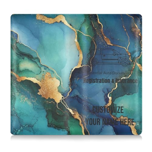 Individuelle Premium-Leder-Auto-Registrierungs- und Versicherungshalter, personalisierbar, für Männer und Frauen, perfekte Auto-Essentials Geldbörse für wichtige Dokumente, Führerschein, Karten von Caihoyu