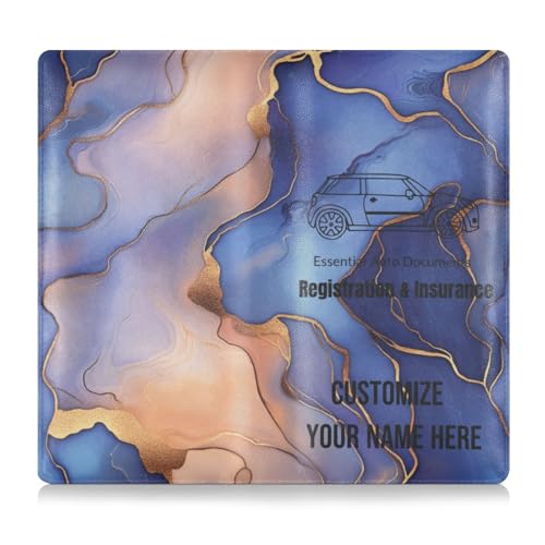 Individuelle Premium-Leder-Auto-Registrierungs- und Versicherungshalter, personalisierbar, für Männer und Frauen, perfekte Auto-Essentials Geldbörse für wichtige Dokumente, Führerschein, Karten von Caihoyu