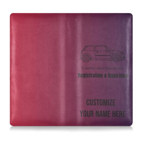 Individuelle Premium-Leder-Auto-Registrierungsversicherung und Ausweishalter, personalisierbar, für Herren und Damen, perfekte Auto-Essentials Geldbörse für Fahrer, Autobesitzer, Anhänger, Motorrad von Caihoyu