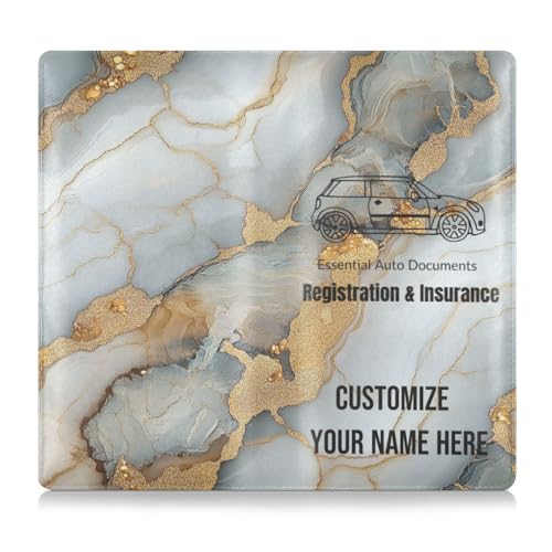 Individuelle Premium-Leder-Auto-Registrierungsversicherung und Ausweishalter, personalisierbar, für Herren und Damen, unverzichtbare Auto-Brieftaschen-Hülle für Fahrer, Autobesitzer, Anhänger von Caihoyu