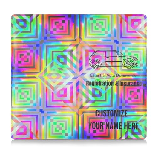 Individuelle Premium-Leder-Auto-Registrierungsversicherung und Ausweishalter, personalisierbar, für Männer und Frauen, Auto-Essentials für Karten, wesentliches Dokument, Führerschein, Gradient von Caihoyu