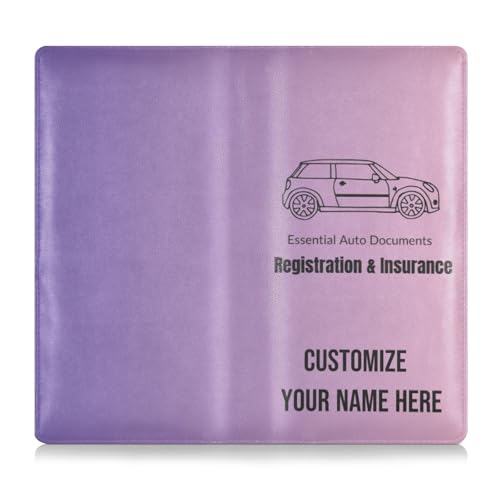 Individuelle Premium-Leder-Auto-Zulassungsversicherung und Ausweishalter, personalisierbar, für Männer und Frauen, Auto-Brieftaschen-Etui für Karten, wichtige Dokumente, Führerschein, Fahrzeugpapiere von Caihoyu