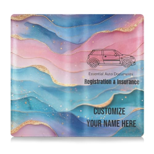 Individuelle Premium-Leder-Registrierungs- und Versicherungskartenhalter, personalisierbar, für Herren und Damen, perfekte Auto-Essentials Geldbörse für Fahrer, Autobesitzer, Anhänger, Motorrad, Boot von Caihoyu