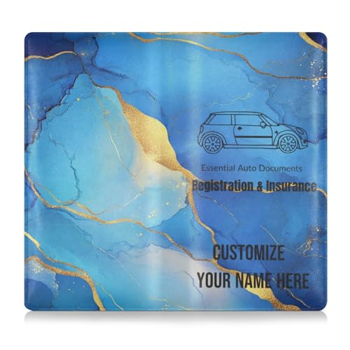 Individuelle Premium-Leder-Registrierungs- und Versicherungskartenhalter, personalisierbar, für Männer und Frauen, unverzichtbare Auto-Brieftaschen-Hülle für Karten, wichtige Dokumente, Führerschein von Caihoyu