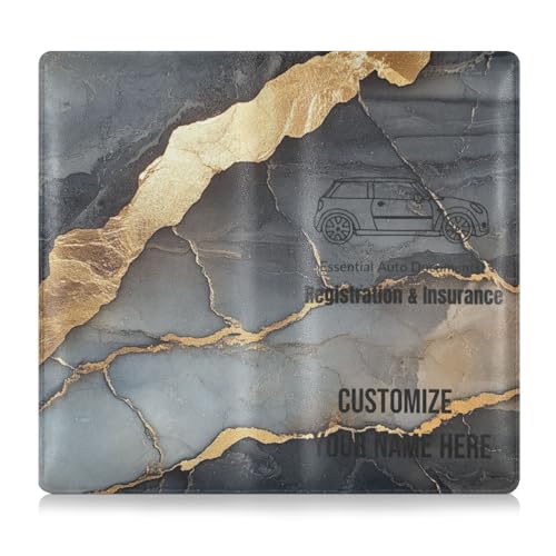 Individuelle Premium-Leder-Schutzhülle für Auto-Registrierung, Versicherung und Ausweishalter, personalisierbar, für Männer und Frauen, unverzichtbare Brieftasche für Dokumente, Karten, Führerschein von Caihoyu