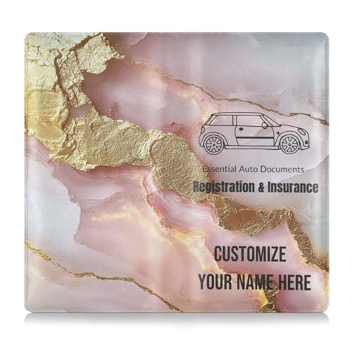 Individuelle Premium-Leder-Schutzhülle für Kfz-Zulassung und Versicherungskarten, personalisierbar, für Herren und Damen, Auto-Brieftasche, Organizer für Führerschein, Karten und wichtige Dokumente von Caihoyu