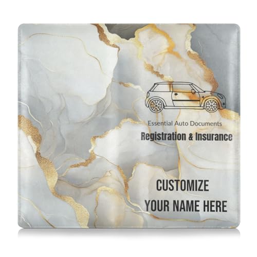 Individuelle Premium-Leder-Schutzhülle für Kfz-Zulassung und Versicherungskarten, personalisierbar, für Männer und Frauen, Auto-Brieftasche, Organizer für Führerschein, Karten und wichtige Dokumente von Caihoyu