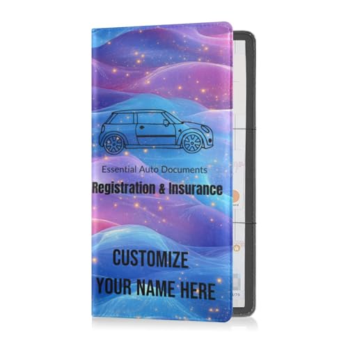 Individuelle Premium-Leder-Schutzhülle für Kfz-Zulassung und Versicherungskarten, personalisierbar, für Männer und Frauen, unverzichtbare Brieftasche für Karten, wesentliche Dokumente, Führerschein von Caihoyu