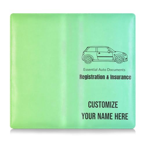 Individuelle Schutzhülle aus PU-Leder, für Kfz-Zulassung und Versicherungskarten, personalisierbar, für Männer und Frauen, unverzichtbare Auto-Brieftaschen-Hülle für wichtige Dokumente, Führerschein von Caihoyu