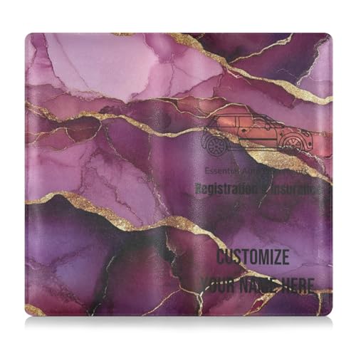 Individuelle Schutzhülle aus PU-Leder für Auto-Registrierung, Versicherung und Ausweishalter, personalisierbar, für Männer und Frauen, Auto-LKW, Zubehörtasche für wichtige Dokumente, Führerschein von Caihoyu