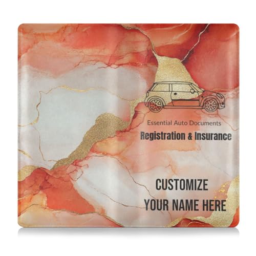 Individuelle Schutzhülle für Kfz-Zulassung und Versicherungskarten, personalisierbar, für Männer und Frauen, unverzichtbare Auto-Brieftaschen-Hülle für wichtige Dokumente, Führerschein, Karten, Marmor von Caihoyu