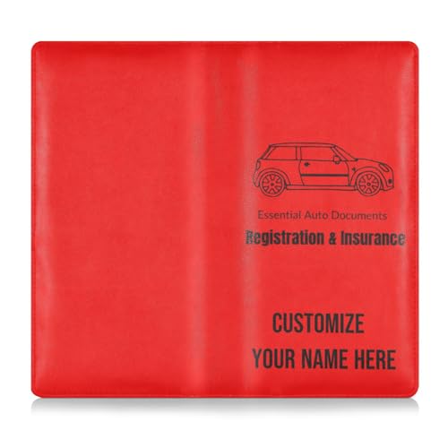 Individueller Kartenhalter aus PU-Leder, für Registrierung und Versicherung, personalisierbar, für Männer und Frauen, Auto-LKW, Zubehörtasche für Karten, wichtige Dokumente, Führerschein von Caihoyu