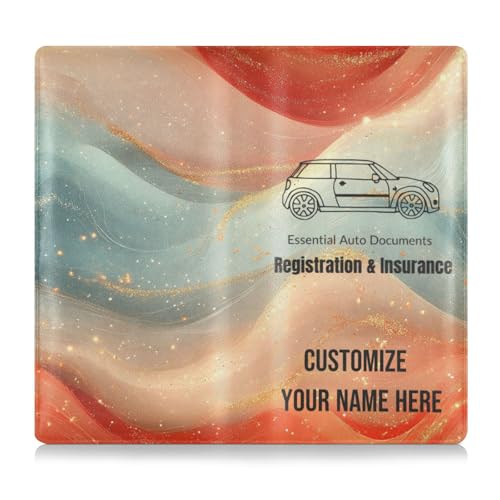 Individueller Kartenhalter aus PU-Leder für Registrierung und Versicherung, für Männer und Frauen, Handschuhfach-Organizer für Karten, wichtige Dokumente, Führerschein, Fahrzeugpapiere von Caihoyu