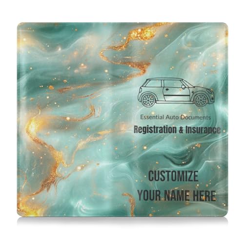 Individueller Leder-Auto-Registrierungs- und Versicherungskartenhalter, personalisierbar, für Männer und Frauen, Auto-Handschuhfach-Organizer für jedes Auto, LKW, Motorrad, Anhänger oder Boot von Caihoyu