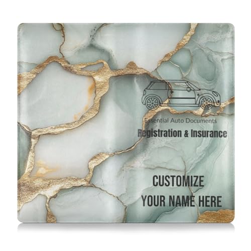 Individueller Premium-Leder-Halter für Registrierung und Versicherungskarte, personalisierbar, für Herren und Damen, Auto-Handschuhfach-Organizer für Fahrer, Autobesitzer, Anhänger, Motorrad, Boot von Caihoyu