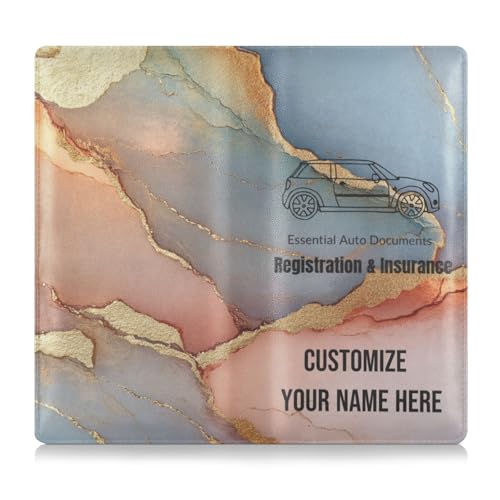 Individueller Premium-Leder-Registrierungs- und Versicherungskartenhalter, personalisierbar, für Männer und Frauen, perfekte Auto-Essentials Geldbörse für jedes Auto, LKW, Motorrad, Anhänger oder Boot von Caihoyu