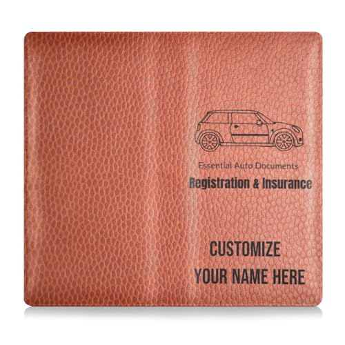 Individuelles Lederetui für Kfz-Zulassung und Versicherungskarte, personalisierbar, für Männer und Frauen, Handschuhfach, Organisierung für Karten, wichtige Dokumente, Führerschein, Fahrzeugpapiere von Caihoyu