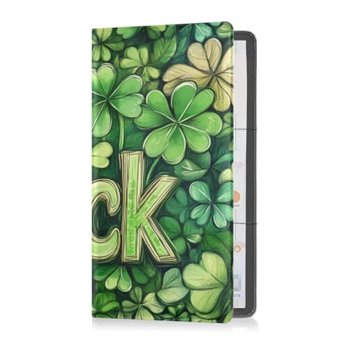 Kartenhalter aus Leder, für Herren und Damen, perfekte Auto-Essentials Geldbörse für Ausweis, Führerschein, Kontaktinformationskarten, St.Patrick's Luck, St. Patrick's Luck, 1 size von Caihoyu