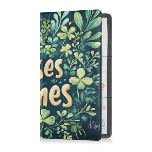 Kartenhalter aus PU-Leder für Kfz-Zulassung und Versicherung, für Herren und Damen, perfekte Auto-Essentials Geldbörse für Karten, wesentliche Dokumente, Führerschein, St. Patrick's Kisses Wishes, St. von Caihoyu