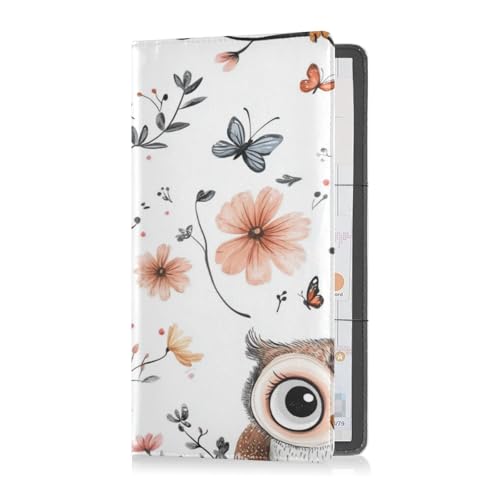 Kartenhalter aus PU-Leder für Kfz-Zulassung und Versicherung, für Männer und Frauen, Geldbörsenzubehör für Karten, wesentliche Dokumente, Führerschein, Fahrzeugpapiere, Cartoon, süße Eule von Caihoyu