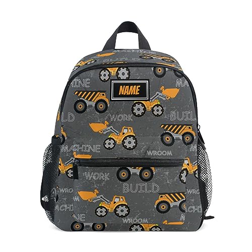 Kleinkind Rucksack für Jungen/Mädchen Niedlich Kinder Kindergarten Schule Buch Tasche Reise Daypack mit Brustgurt, Kundenspezifische Baumaschinen, Einheitsgröße von Caihoyu