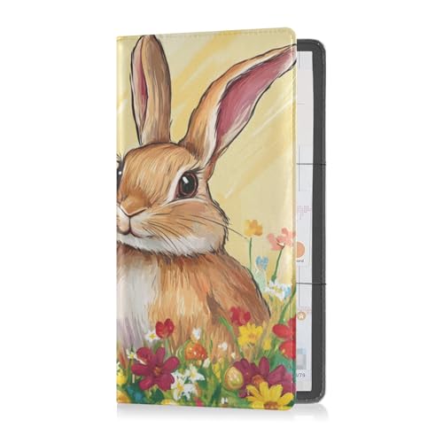 Leder Auto Registrierung Versicherung & Ausweishalter Herren Damen LKW Zubehör für wesentliche Dokumente, Führerschein, Karten Happy Easter Hase Mr & Mrs, Frohe Ostern Hase Mr & Mrs, 1 size von Caihoyu