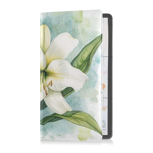Leder Auto Registrierung und Versicherung Kartenhalter Männer Frauen Essential Auto Wallet Case für Führerschein, Karten & wichtige Dokumente Ostern Lilie Frohe Ostern, Osterlilie Happy Easter, 1 size von Caihoyu