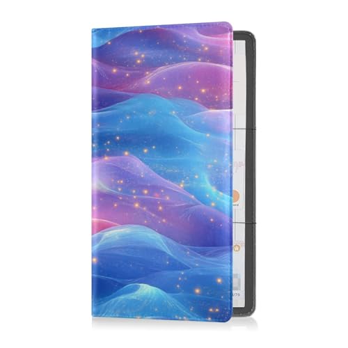 Leder Auto Registrierung und Versicherung Kartenhalter Männer Frauen Essential Wallet Case für Ausweis, Führerschein, Schlüssel Kontaktinformationskarten, Königsblau Regenbogen von Caihoyu