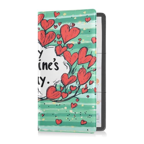 Leder-Auto-Registrierungsversicherung und Ausweishalter, für Herren und Damen, perfekte Auto-Essentials Geldbörse für Fahrer, Autobesitzer, Anhänger, Motorrad, Boot, Valentinstag, Baum, rote von Caihoyu