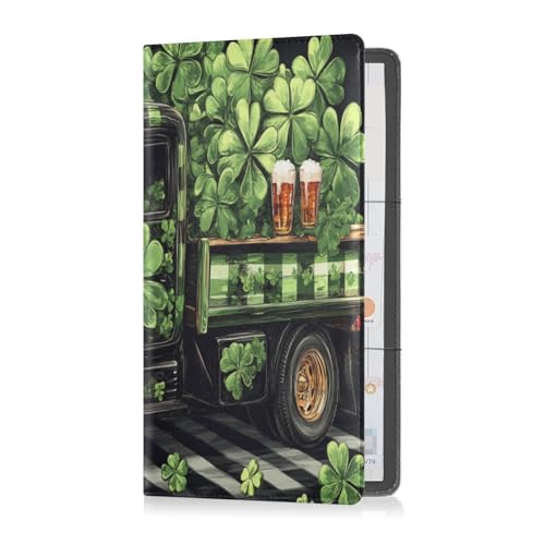 Leder Registrierungs- und Versicherungskartenhalter Herren Damen Essential Wallet Case für Dokumente, Karten, Führerschein St. Patrick's Truck, St.Patrick's Truck, 1 size von Caihoyu