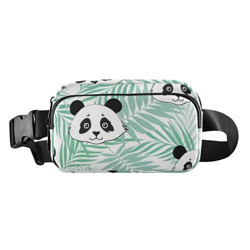 Modische Bauchtasche für Damen, Herren, Teenager, große Kapazität, Crossbody-Pass-Tasche mit verstellbarem Gurt, für Reisen, Fitnessstudio, Arbeit, Panda-Muster auf tropischem Muster, Panda-Muster auf Modische Bauchtasche für Damen, Herren, Teenager, große Kapazität, Crossbody-Pass-Tasche mit verstellbarem Gurt, für Reisen, Fitnessstudio, Arbeit, Panda-Muster auf tropischem Muster, Panda-Muster auf von Caihoyu