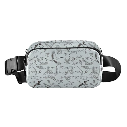Niedliche Bauchtasche für Damen, Herren, Teenager, Mehrzweck-Gürteltasche mit verstellbarem Riemen für Radfahren, Wandern, Fitnessstudio, verschiedene Vögel, Farbige Vögel, verschiedene Wildvögel, von Caihoyu