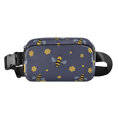 Niedliche Gürteltasche für Damen und Herren, Mehrzweck-Gürteltasche mit verstellbarem Riemen für Reisen, Einkaufen, Laufen, Cartoon-Bienen-Texturdruck, Cartoon-Bienen-Texturdruck, Einheitsgröße, von Caihoyu