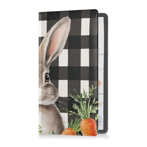 PU-Leder Auto Registrierung & Versicherung Kartenhalter Männer Frauen Auto Essentials für wesentliche Dokumente, Führerschein, Karten Ostern Tag Häschen Karotten Hasenohren, Osterhase Karotten von Caihoyu