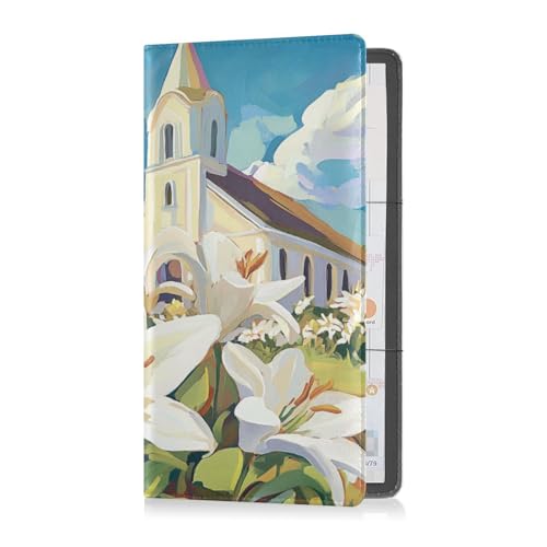 PU-Leder Auto Registrierung und Versicherung Kartenhalter Männer Frauen Auto LKW Komparment Zubehör Etui für Karten, wesentliche Dokument Führerschein Kirche Ostern Sonntag, Kirche Ostersonntag, 1 von Caihoyu