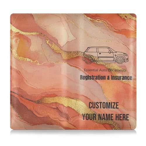 Personalisierbare Geldbörse aus PU-Leder für Auto-Registrierung, Versicherung und Ausweishalter, für Männer und Frauen, perfekte Auto-Essentials Geldbörse für wichtige Dokumente, Führerschein, Karten von Caihoyu