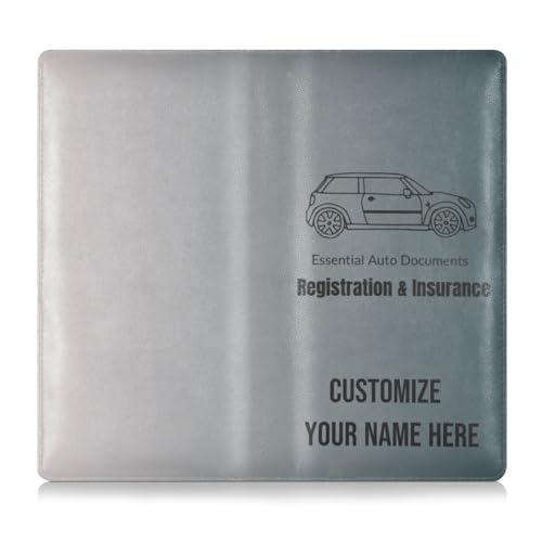 Personalisierbarer Premium-Leder-Kfz-Registrierungs- und Versicherungskartenhalter, personalisierbar, für Herren und Damen, perfekte Auto-Essentials Geldbörse für Fahrer, Autobesitzer, Anhänger von Caihoyu