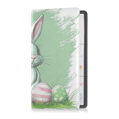 Premium Leder Auto Registrierung Versicherung & Ausweishalter Männer Frauen Essential Wallet Case für jedes Auto, LKW, Motorrad, Anhänger oder Boot Kaninchen Hasen Eier Ostern, Hase Bunny Eggs Ostern, von Caihoyu