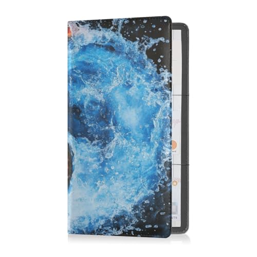 Premium Leder Auto Registrierung und Versicherung Kartenhalter Männer Frauen Essential Wallet Case für Ausweis, Führerschein, Schlüssel Kontaktinformationen Karten Wasser Yin und Yang Tai Chi von Caihoyu