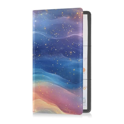 Premium Leder Auto Registrierung und Versicherung Kartenhalter Männer Frauen Essential Wallet Case für Karten, Essential Document Führerschein Königsblau Regenbogen von Caihoyu