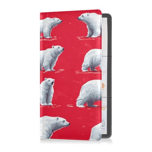 Premium Leder Auto Zulassung und Versicherungshalter Männer Frauen Essential Wallet Case für Ausweis, Führerschein, Schlüssel Kontaktinformationen Karten Chic Eisbär von Caihoyu