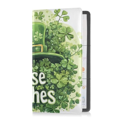 Premium Leder Registrierungs- und Versicherungskartenhalter Herren Damen Geldbörse Zubehör Etui für Ausweis, Führerschein, Schlüsselkontaktinformationskarten, St.Patrick's Kisses Wishes, St. Patrick's von Caihoyu