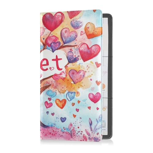 Pu Leather Auto Registration Insurance & ID Card Holder Men Women Essential Car Wallet Case for Cards, Essential Document Driver License Valentines Day Tree Heart Love Sweet, Valentinstag Baum Herz von Caihoyu