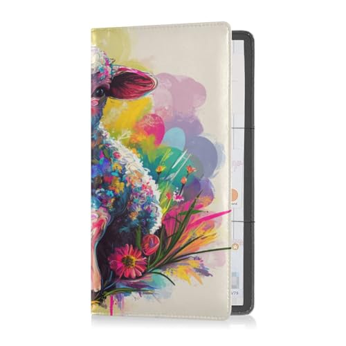 Pu Leder Auto Registrierung und Versicherung Halter Männer Frauen Essential Wallet Case für Ausweis, Führerschein, Schlüssel Kontaktinformationen Karten Ostern Lamm, Osterlamm, 1 size von Caihoyu