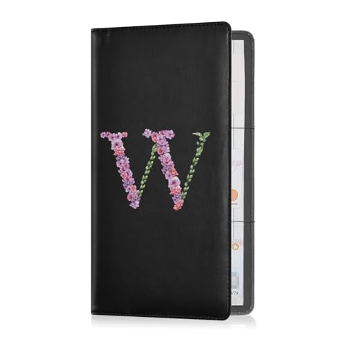 Pu Leder Auto Registrierung und Versicherung Kartenhalter Männer Frauen Essential Wallet Case für Führerschein, Karten & wichtige Dokumente Floral W von Caihoyu