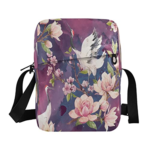 Red Heads Crane Japanische Umhängetasche, kleine lässige Kuriertasche, Handtasche, Handytasche, Geldbörse für Damen, Herren, Kinder, Mehrfarbig, Einheitsgröße von Caihoyu