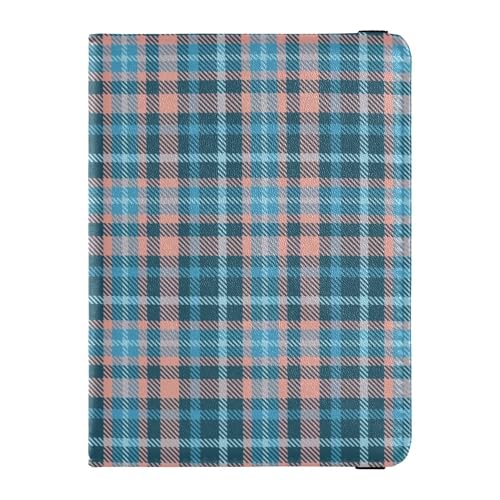 Reisepass- und Impfkarten-Brieftasche, Leder, kariert, Reisedokumente, Organizer, Schutz, Reisepasshülle mit RFID-Blockierung, für Damen und Herren, wasserdicht, Orange / Blau, Mehrfarbig, 1 size, von Caihoyu