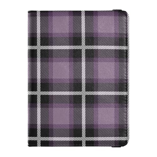 Reisepass- und Impfkarten-Brieftasche, kariert, Büffelviolett, Pfirsichleder, Reisedokumente, Organizer, Schutz, Reisepasshülle für Damen und Herren, wasserdicht, Mehrfarbig, 1 size, Casual von Caihoyu